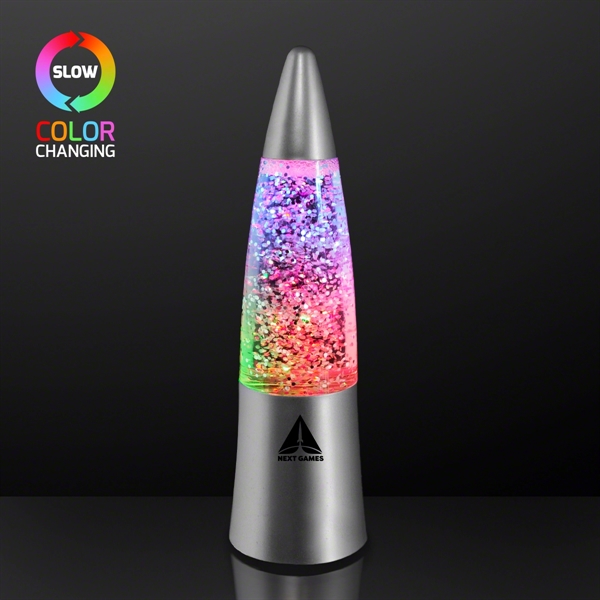 Blank or Imprinted. Light up glitter rocket lamp.... from ASI 34194 ALightPromos / Alight Promotional Products