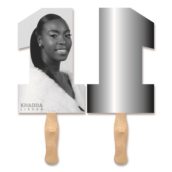 Sandwich style hand fan printed with the number one - ... from ASI 93520 Ventura Inc