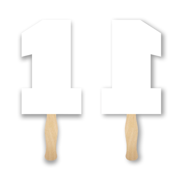 Sandwich style hand fan printed with the number one - ... from ASI 93520 Ventura Inc