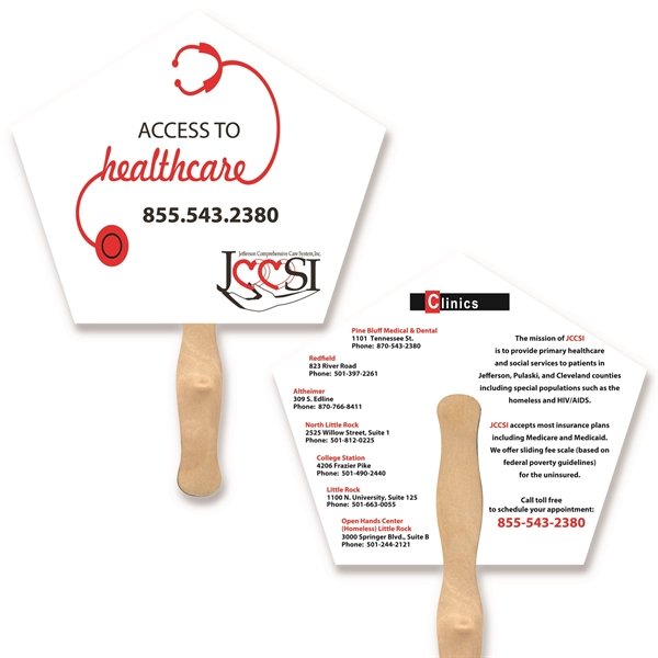 Stock shape Church hand fan with wood handle ( wood stick)... from ASI 93520 Ventura Inc