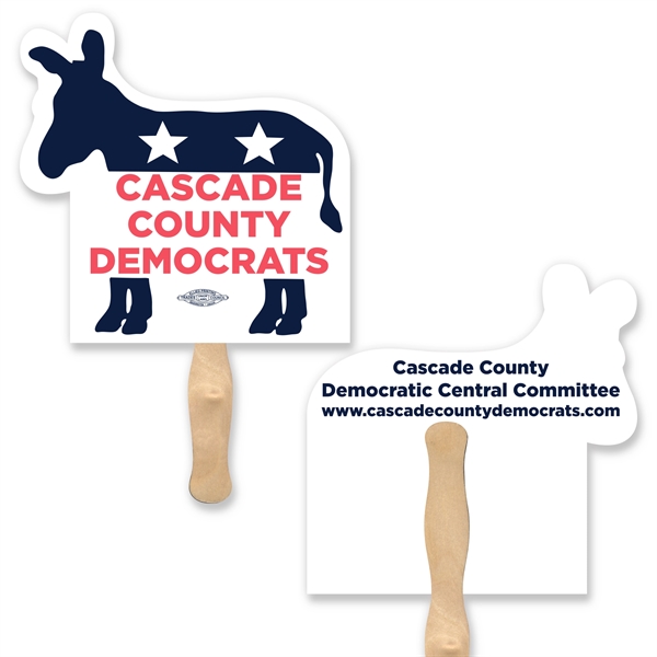 Donkey shaped hand fan full color 2 sided.... from ASI 93520 Ventura Inc