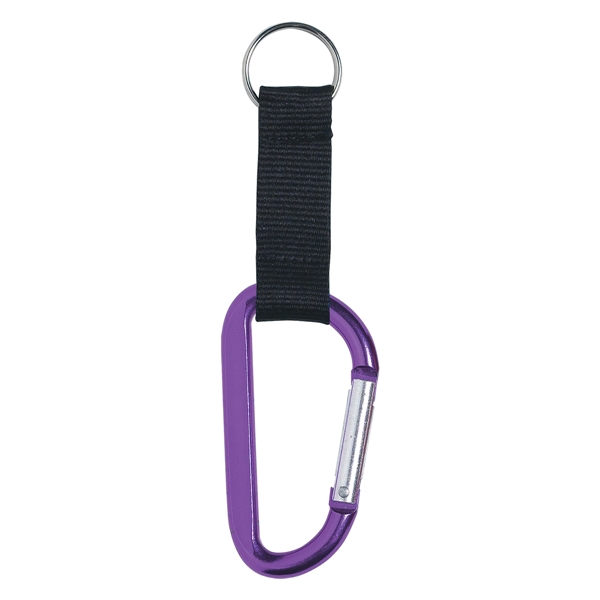 8mm Carabiner With 2 1/2" Strap And Split Ring... from ASI 61125 Hit Promotional Products / Hit®