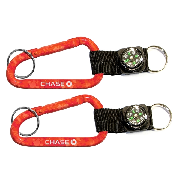 Camouflage Carabiner with Compass... from ASI 74585 Nu Promo International / Nu Promo Line