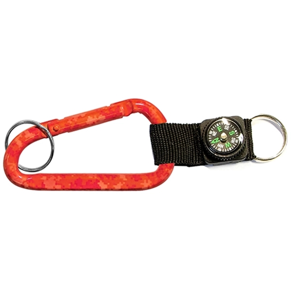 Camouflage Carabiner with Compass... from ASI 74585 Nu Promo International / Nu Promo Line