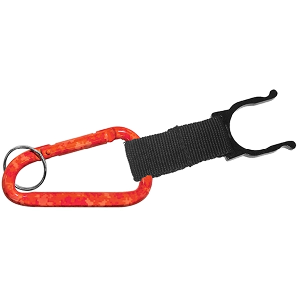 Camouflage Carabiner with Water Bottle Holder... from ASI 74585 Nu Promo International / Nu Promo Line