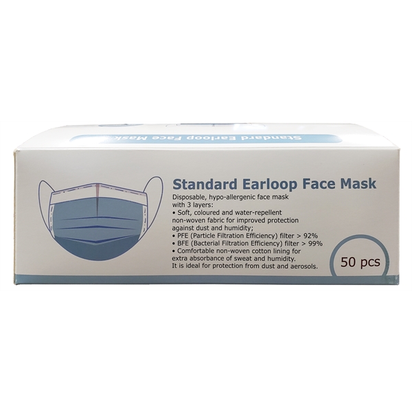 This disposable face mask has ear loops that are designed for... from ASI 31260 AdCapitol