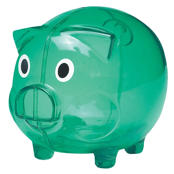 Plastic piggy bank with removable bottom plug for coin retrieval.... from ASI 61125 Hit Promotional Products / Hit®