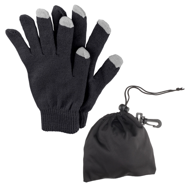 Touch screen gloves in pouch. Use your touch screen devices without... from ASI 61125 Hit Promotional Products / Hit®