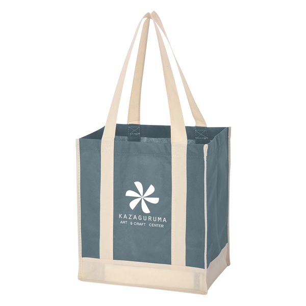 Non-Woven Two-Tone Shopper Tote Bag.  Made Of 80 Gram Non-Woven,... from ASI 61125 Hit Promotional Products / Hit®