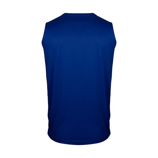 Sleeveless tee with self-fabric collar, double-needle hem.... from ASI 37461 Augusta Sportswear