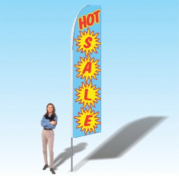 Advertising banner flag package with 15 foot pole, sales themed printed... from ASI 30442 Above & Beyond Advertising Products / PromoAdLine