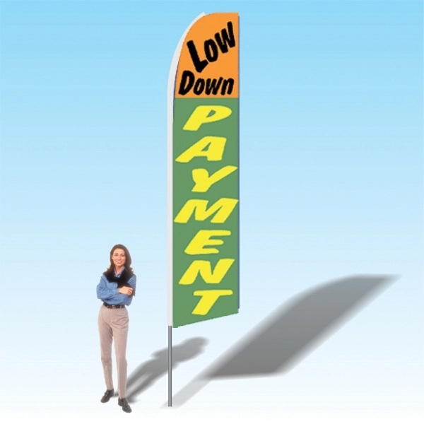 Advertising banner flag package with 15 foot pole, financial themed printed... from ASI 30442 Above & Beyond Advertising Products / PromoAdLine