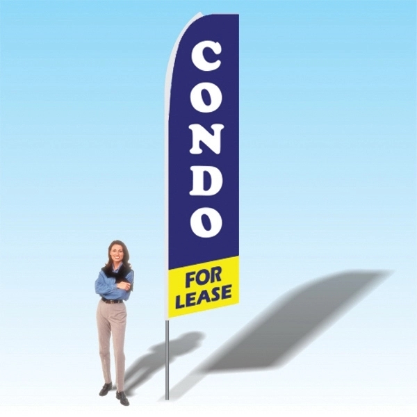 Advertising banner flag package with 15 foot pole, real estate/rentals themed... from ASI 30442 Above & Beyond Advertising Products / PromoAdLine
