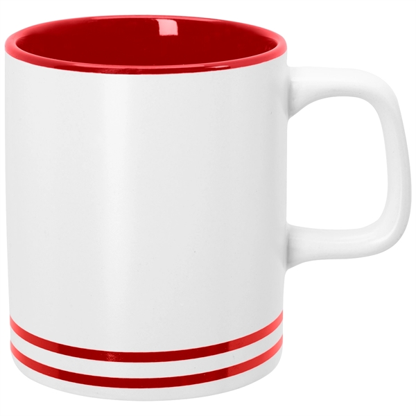 White ceramic mug with your choice of bright and bold accent... from ASI 61125 Hit Promotional Products / Hit®