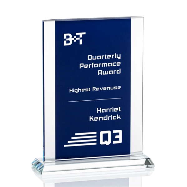 A magnificent Starfire award with a centered Sapphire accent and mounted... from ASI 84592 St Regis Group / St Regis