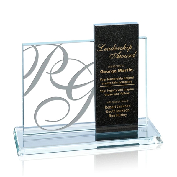 Starfire award with granite accent, 7" x 8".... from ASI 84592 St Regis Group / Prestige Glass