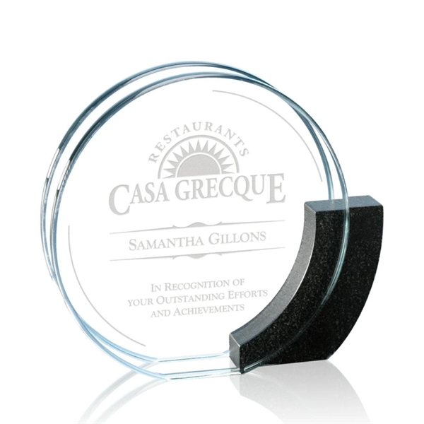 Starfire/Granite/Aluminum award, 6" diameter.... from ASI 84592 St Regis Group / Prestige Glass