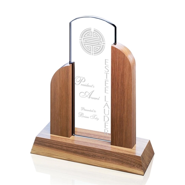 Starfire/Walnut tower award.... from ASI 84592 St Regis Group / Prestige Glass