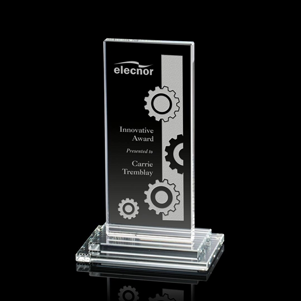 The tall Santorini award is a large panel of luminescent starfire... from ASI 84592 St Regis Group / St Regis