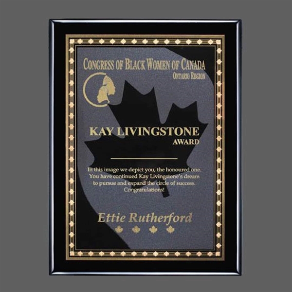 Rosewood wall plaque with a maple leaf design solid brass plate.... from ASI 84592 St Regis Group / St Regis