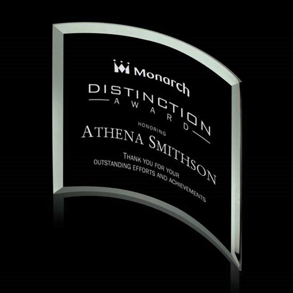 Beautiful square jade glass crescent award.... from ASI 84592 St Regis Group / St Regis