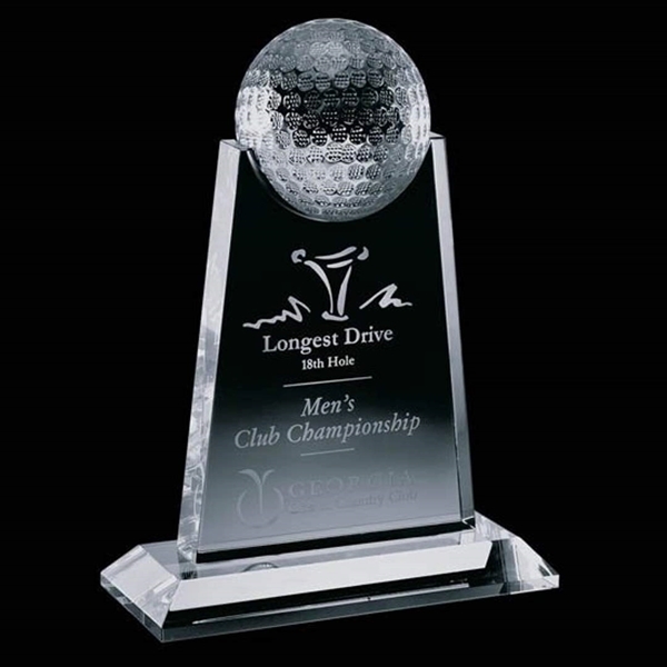 Optical crystal award with golf ball at the top.... from ASI 84592 St Regis Group / St Regis