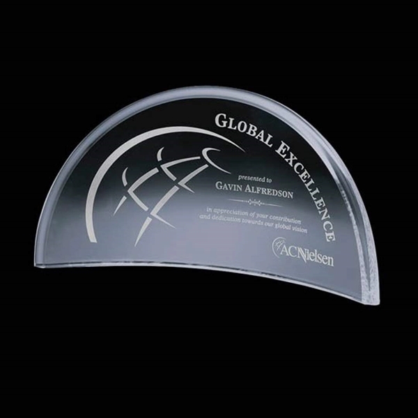 Starfire curved 1/2 crescent award.... from ASI 84592 St Regis Group / St Regis