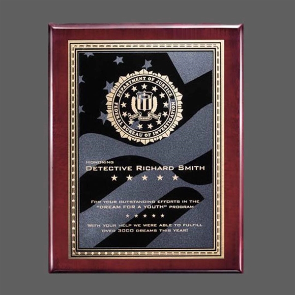 High gloss rosewood piano finished plaque with stars and stripes.... from ASI 84592 St Regis Group / St Regis