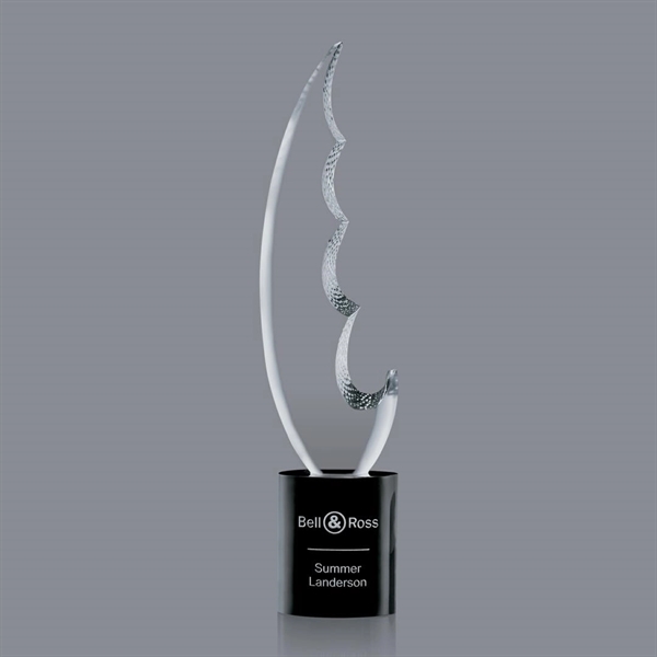Optical crystal award with frosted finish and black base, 11.75" x... from ASI 84592 St Regis Group / St Regis