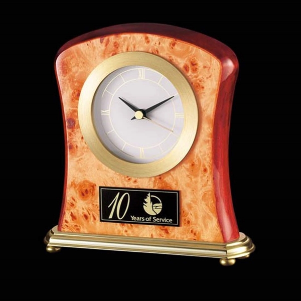 Burlwood and rosewood 7" clock finished with brass accents.... from ASI 84592 St Regis Group