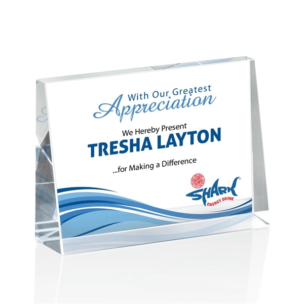 The bold Tweed award is a thick freestanding optical crystal award... from ASI 84592 St Regis Group / St Regis