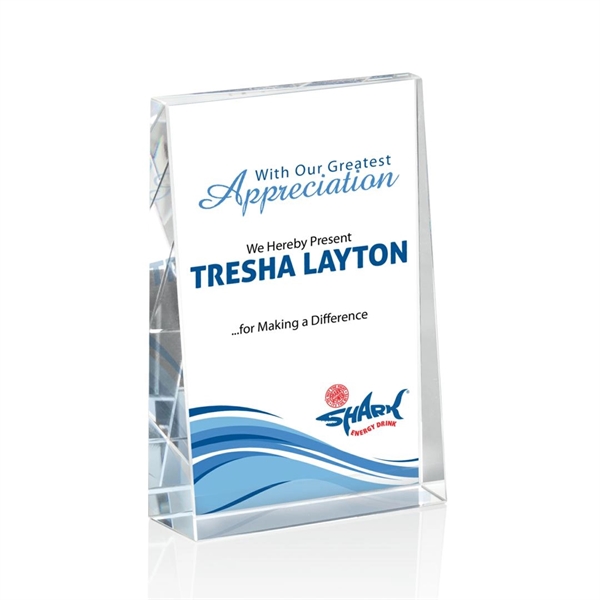 The bold Tweed award is a thick freestanding optical crystal award... from ASI 84592 St Regis Group / St Regis