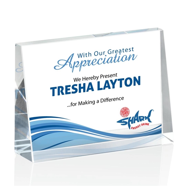 The bold Tweed award is a thick freestanding optical crystal award... from ASI 84592 St Regis Group / St Regis