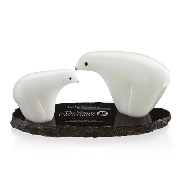 Polar Bear Award- Mother/Daughter on Granite, 4 1/2" x 9".... from ASI 84592 St Regis Group / St Regis