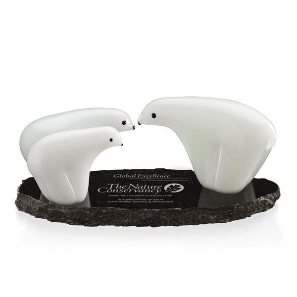 Polar Bear - Family of 3 on Granite, 5" x 10".... from ASI 84592 St Regis Group / St Regis