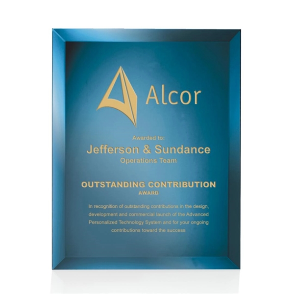 Wall hanging, beveled blue mirror plaque.... from ASI 84592 St Regis Group / St Regis