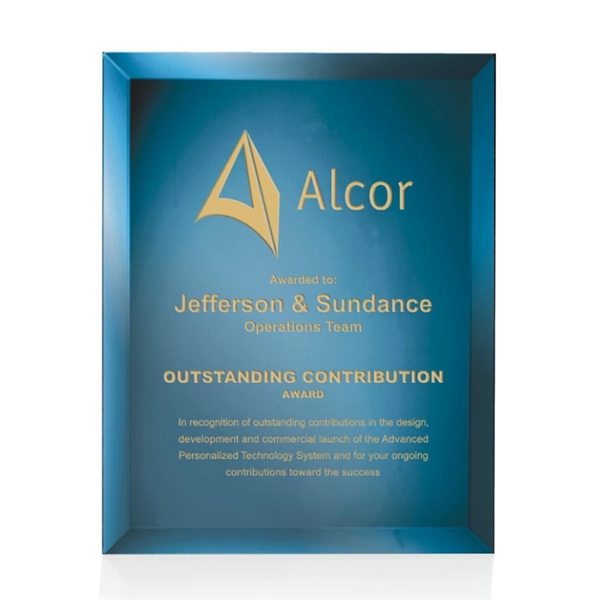 Wall hanging, beveled blue mirror plaque.... from ASI 84592 St Regis Group / St Regis