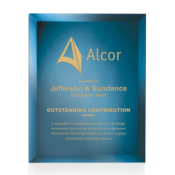 Wall hanging, beveled blue mirror plaque.... from ASI 84592 St Regis Group / St Regis