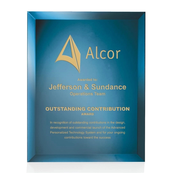 Wall hanging, beveled blue mirror plaque.... from ASI 84592 St Regis Group / St Regis