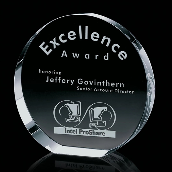 Round optical crystal award.... from ASI 84592 St Regis Group / St Regis