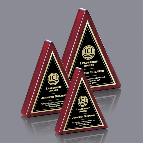 Triangle shape rosewood award with engraving plate.... from ASI 84592 St Regis Group / St Regis
