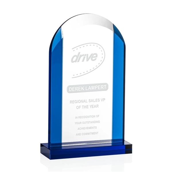 In the Embleton award, blue optical crystal sides and base provide... from ASI 84592 St Regis Group / St Regis