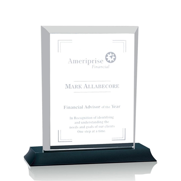Starfire rectangular shape award on a black Bartlett base.... from ASI 84592 St Regis Group / St Regis