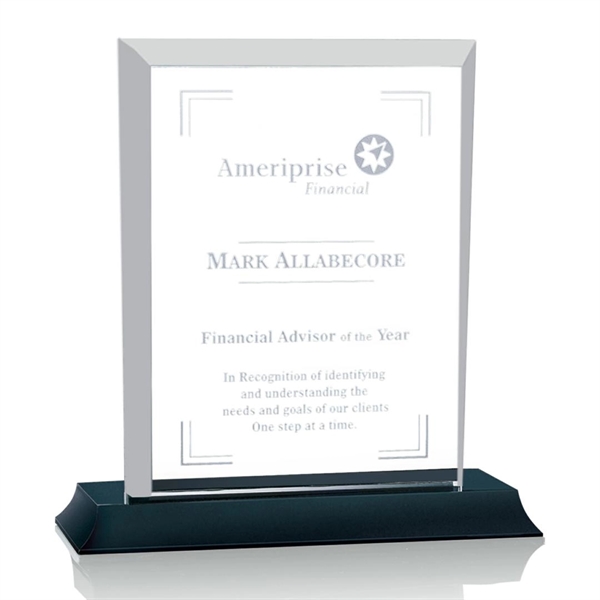 Starfire rectangular shape award on a black Bartlett base.... from ASI 84592 St Regis Group / St Regis