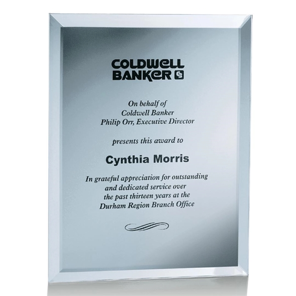 Wall hanging, beveled silver mirror plaque.... from ASI 84592 St Regis Group / St Regis