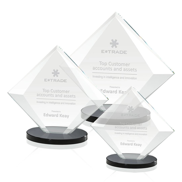 Starfire crystal diamond shape award with black base.... from ASI 84592 St Regis Group / St Regis