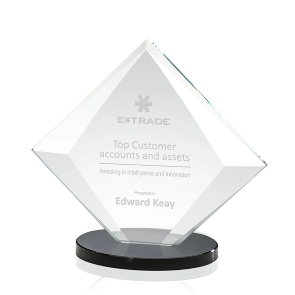 Starfire crystal diamond shape award with black base.... from ASI 84592 St Regis Group / St Regis
