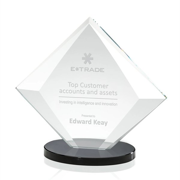 Starfire crystal diamond shape award with black base.... from ASI 84592 St Regis Group / St Regis