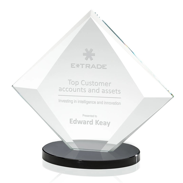 Starfire crystal diamond shape award with black base.... from ASI 84592 St Regis Group / St Regis