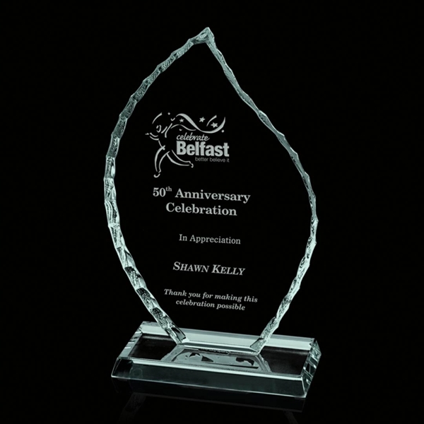 Iceberg Flame Award-  3/4"  Jade.... from ASI 84592 St Regis Group / Prestige Glass